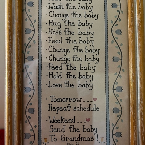 Vintage Wood Framed New Mothers Schedule Wall Art - Picture 10 of 16
